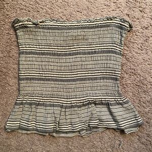 Strapless peplum shirt